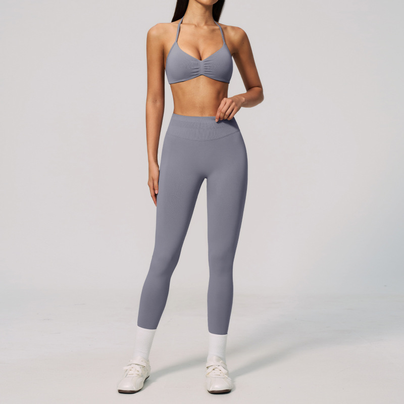 Seamless Yoga Set for Fitness, Back Shaping, High Waist, Hip Lifting, Abdominal Slimming, Pilates Training Yoga Set for Women, 4535