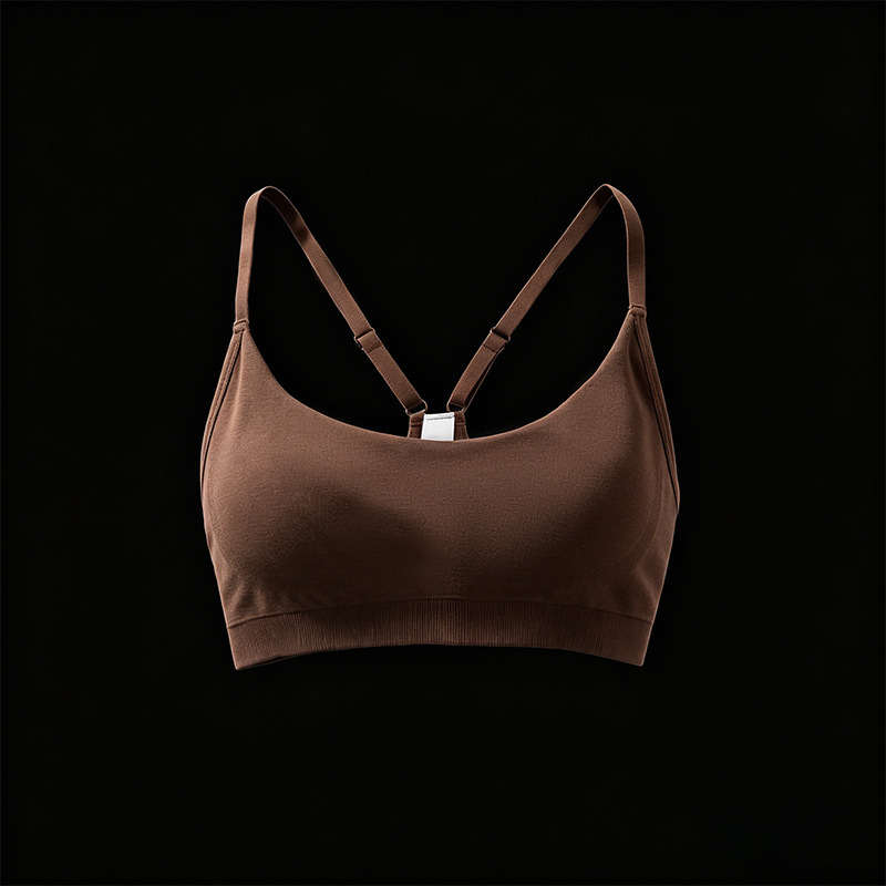 Sports Bra Shockproof Women's Y-Back Beauty Back Fitness Top with Chest Pads, Outerwear Crop Top Yoga Bra for Women