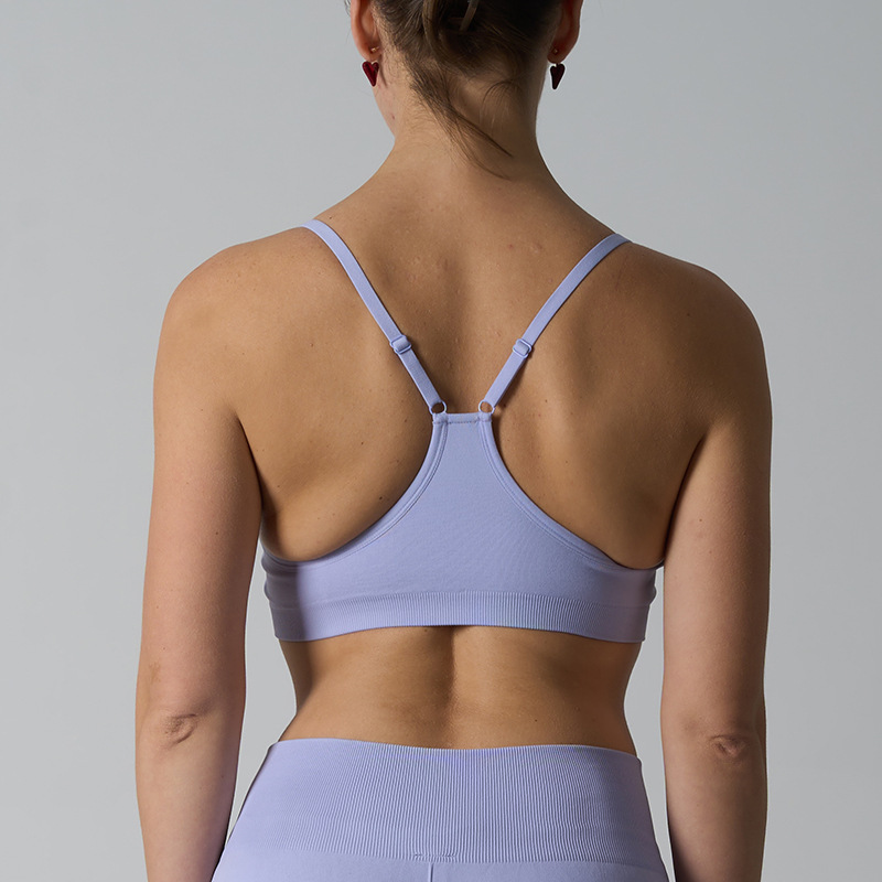 Sports Bra Shockproof Women's Y-Back Beauty Back Fitness Top with Chest Pads, Outerwear Crop Top Yoga Bra for Women