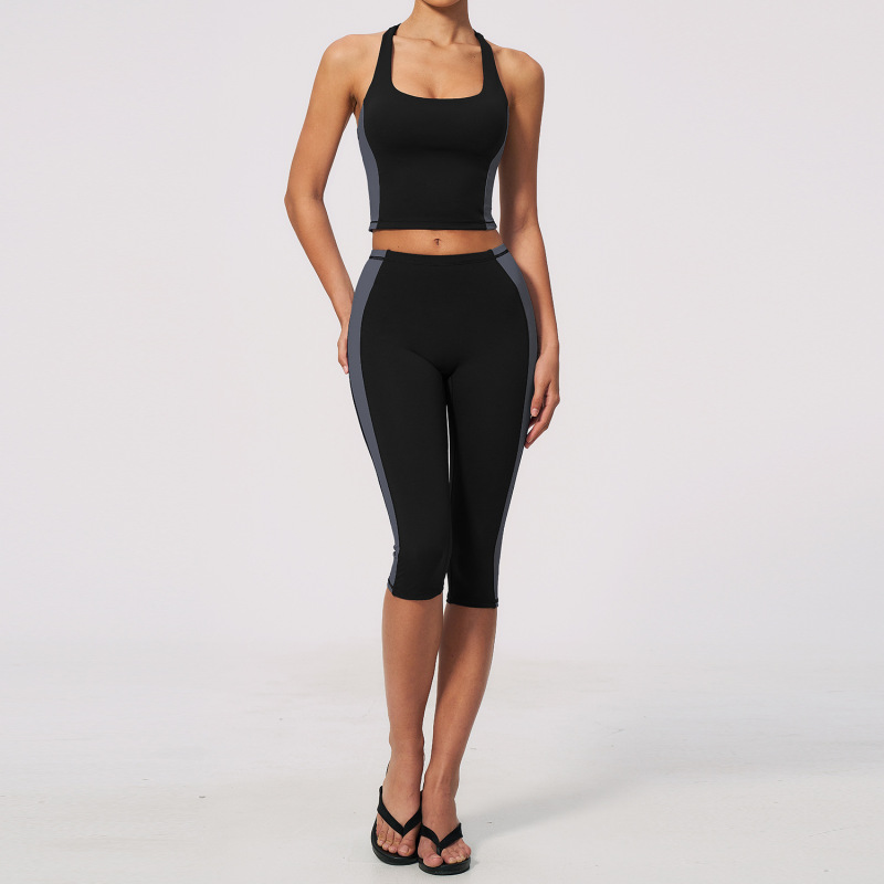 New cross-border yoga set, peach-shaped, high-elasticity, slim fit, nude feel, quick-drying, suitable for women, running, sportswear, 2567