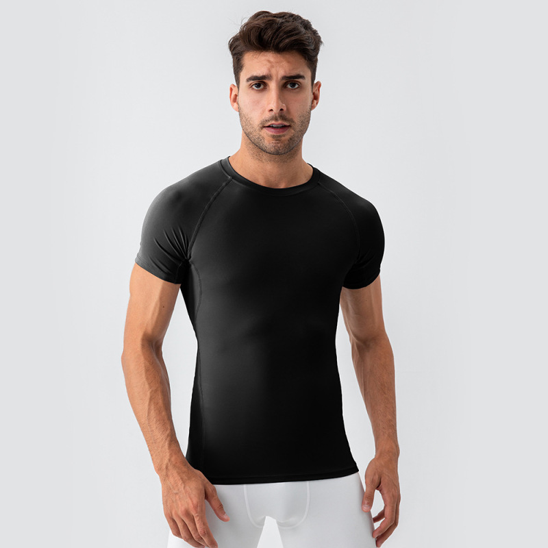 Men's Yoga Sports Short-Sleeve T-Shirt, Fitted, Lightweight, Breathable, Quick-Drying, Running Top, 31227