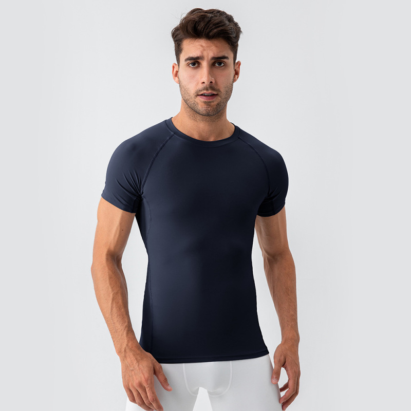 Men's Yoga Sports Short-Sleeve T-Shirt, Fitted, Lightweight, Breathable, Quick-Drying, Running Top, 31227