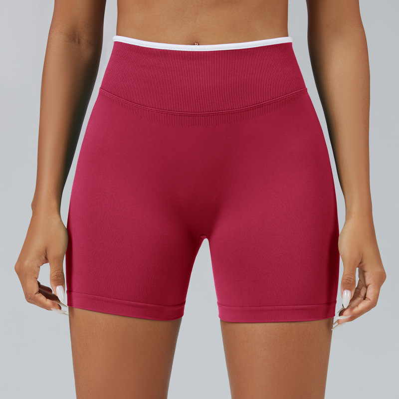 RY-3006-DK Seamless Color-blocked Yoga Shorts