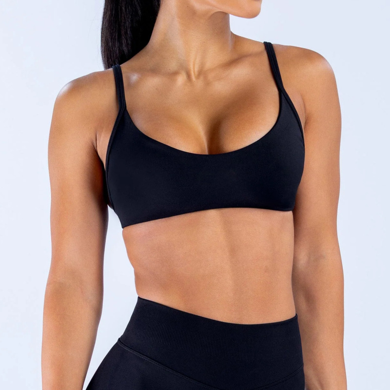 Cross-border European and American seamless yoga bra, quick-drying tight sports underwear, running fitness wear, camisole yoga wear with beautiful back.
