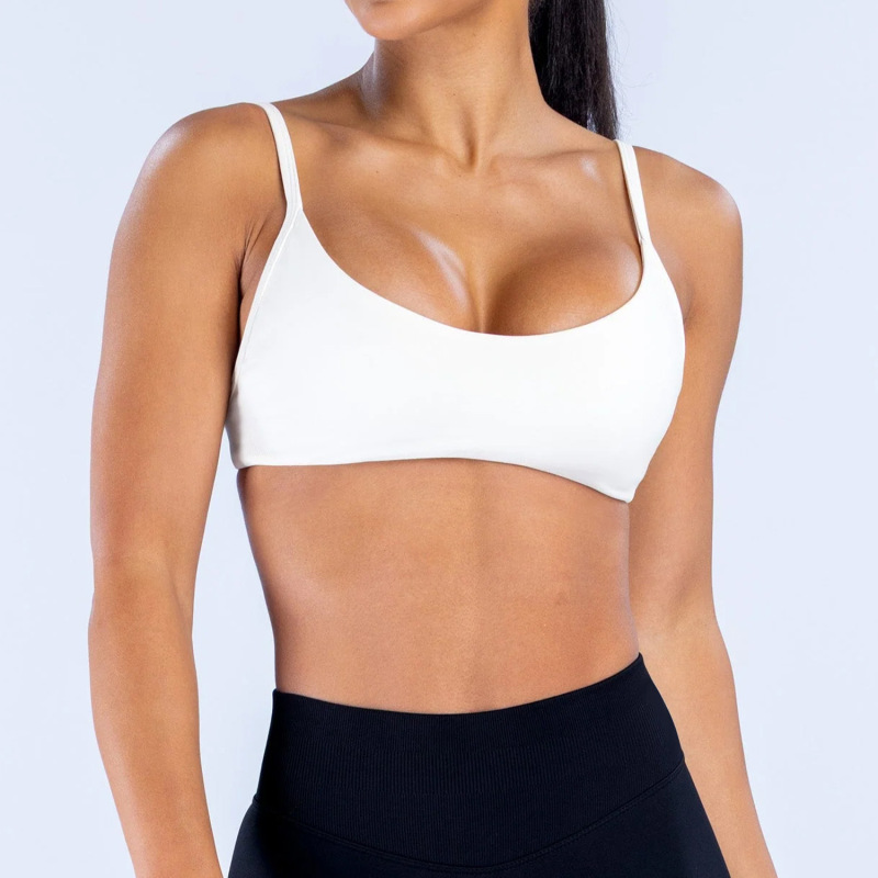 Cross-border European and American seamless yoga bra, quick-drying tight sports underwear, running fitness wear, camisole yoga wear with beautiful back.