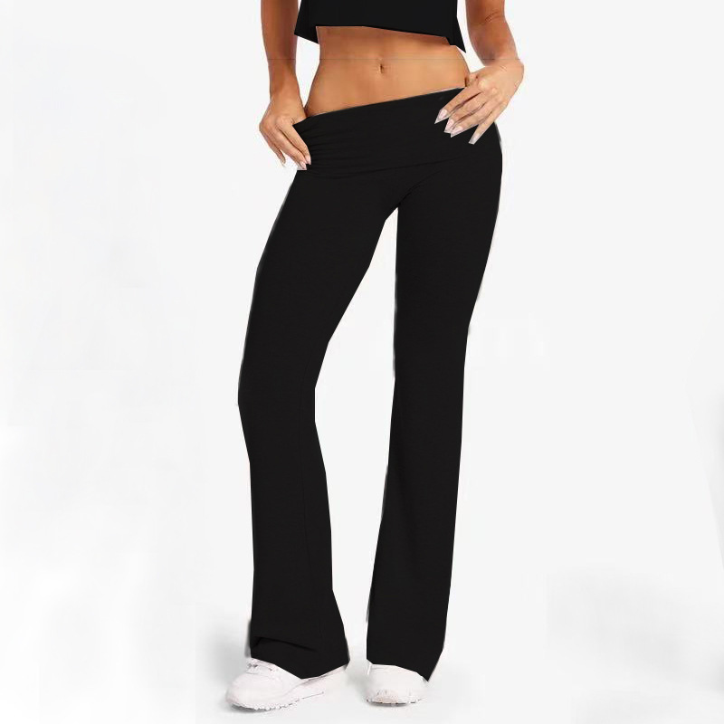 Amazon cross-border e-commerce women's yoga set, high-waisted collared quick-drying training flared pants