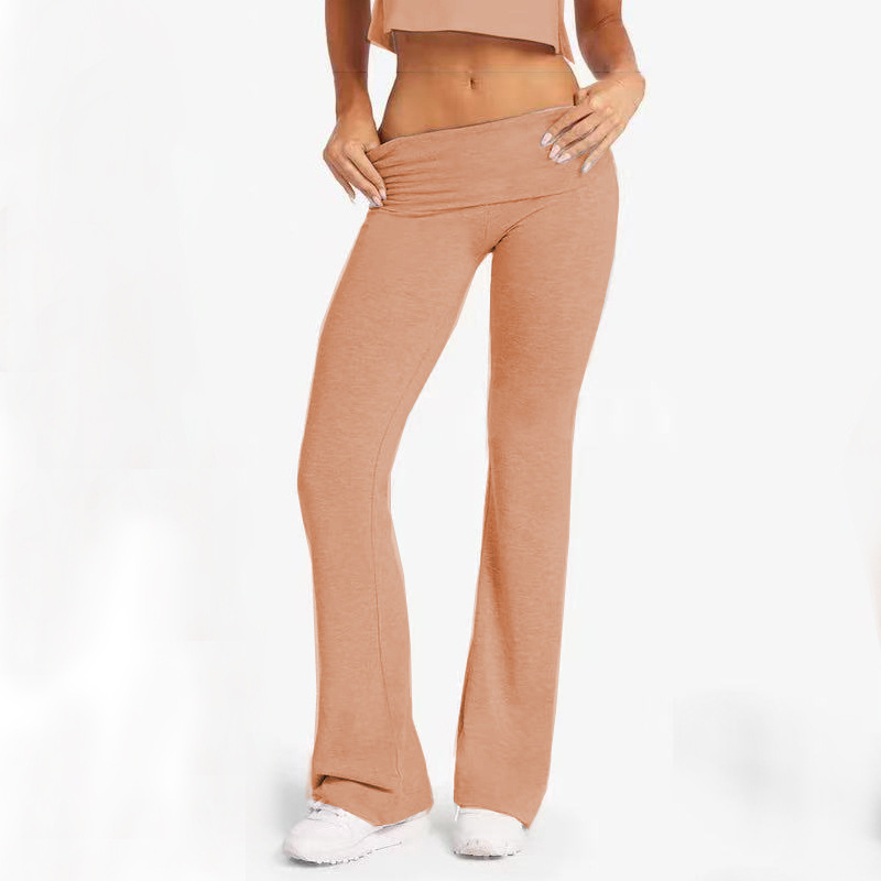 Amazon cross-border e-commerce women's yoga set, high-waisted collared quick-drying training flared pants