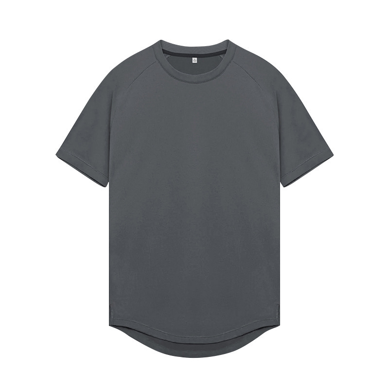Men's Summer T-Shirt, American Style, Youthful, Milk Silk, Raglan Short Sleeve &amp; Long Sleeve, Quick-Drying, High-Elasticity, Sports Base Layer