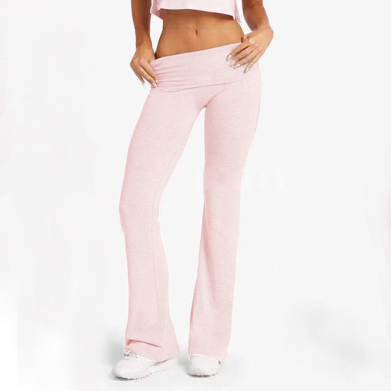 Amazon cross-border e-commerce women's yoga set, high-waisted collared quick-drying training flared pants