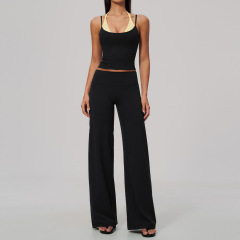 2585 vest + 2585-1 wide-leg pants — meteorite black and yellow