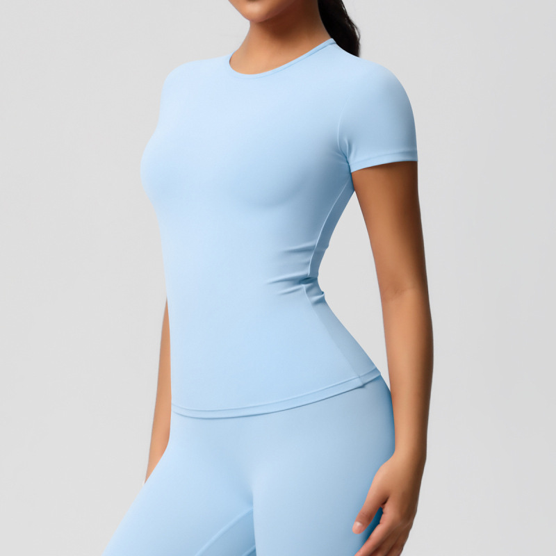 in stock Cross-border Double-sided Sanding Tight Breathable Solid Color Training Yoga Suit Eight-piece Sports Running Fitness Suit for Women