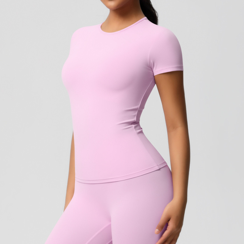 in stock Cross-border Double-sided Sanding Tight Breathable Solid Color Training Yoga Suit Eight-piece Sports Running Fitness Suit for Women