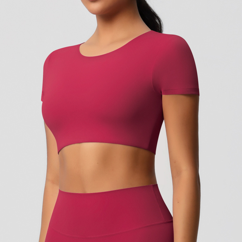 in stock Cross-border Double-sided Sanding Tight Breathable Solid Color Training Yoga Suit Eight-piece Sports Running Fitness Suit for Women
