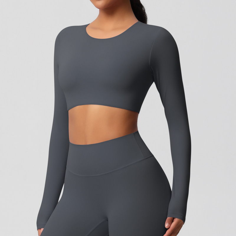in stock Cross-border Double-sided Sanding Tight Breathable Solid Color Training Yoga Suit Eight-piece Sports Running Fitness Suit for Women
