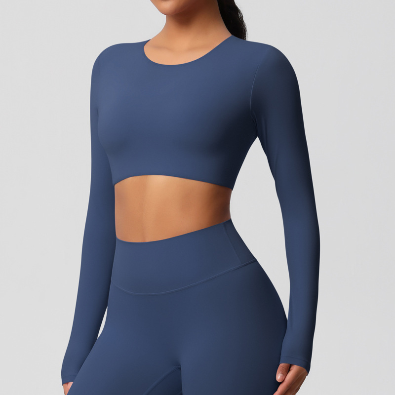 in stock Cross-border Double-sided Sanding Tight Breathable Solid Color Training Yoga Suit Eight-piece Sports Running Fitness Suit for Women