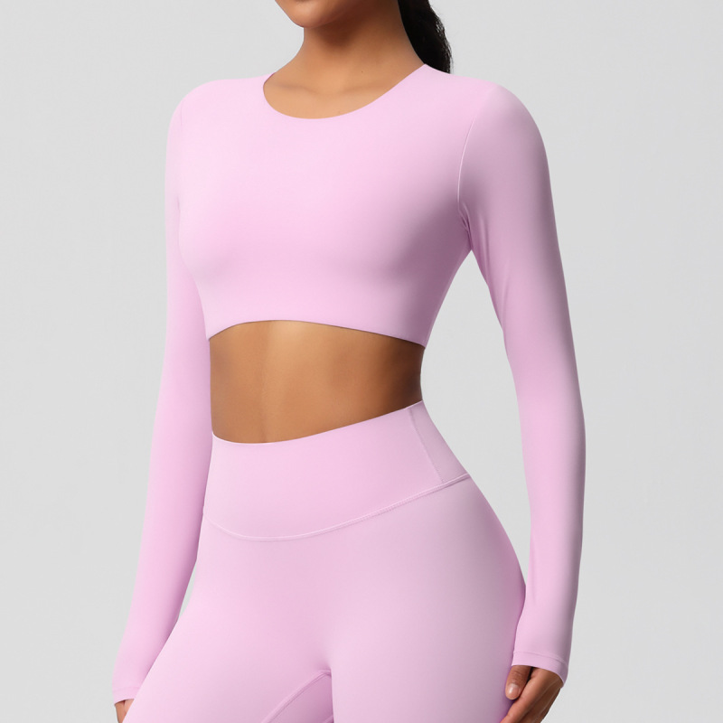 in stock Cross-border Double-sided Sanding Tight Breathable Solid Color Training Yoga Suit Eight-piece Sports Running Fitness Suit for Women