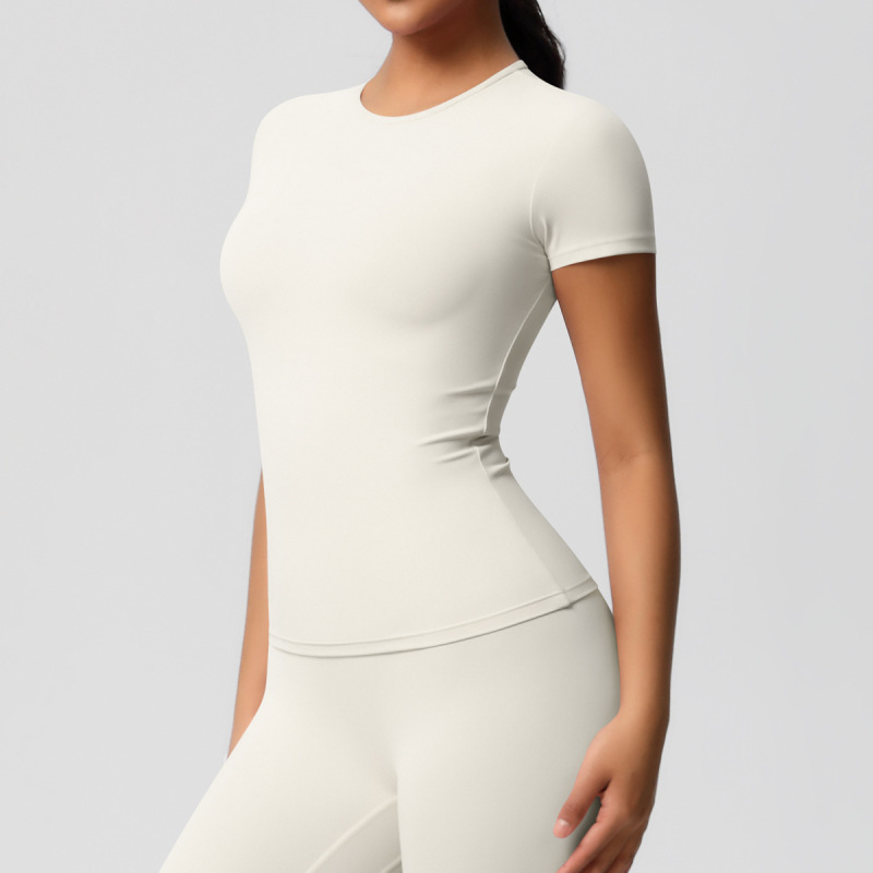in stock Cross-border Double-sided Sanding Tight Breathable Solid Color Training Yoga Suit Eight-piece Sports Running Fitness Suit for Women