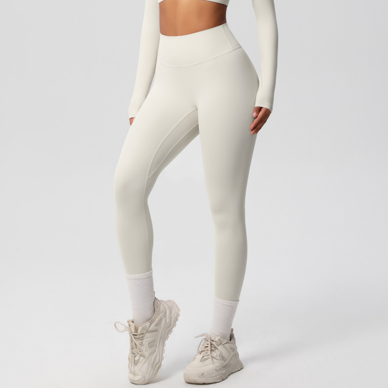 in stock Cross-border Double-sided Sanding Tight Breathable Solid Color Training Yoga Suit Eight-piece Sports Running Fitness Suit for Women
