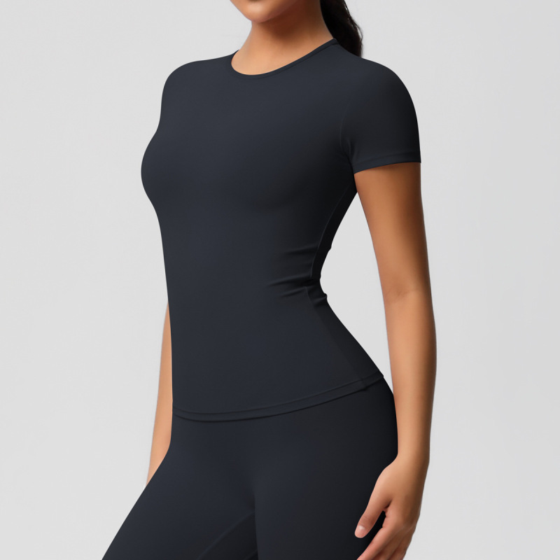 in stock Cross-border Double-sided Sanding Tight Breathable Solid Color Training Yoga Suit Eight-piece Sports Running Fitness Suit for Women