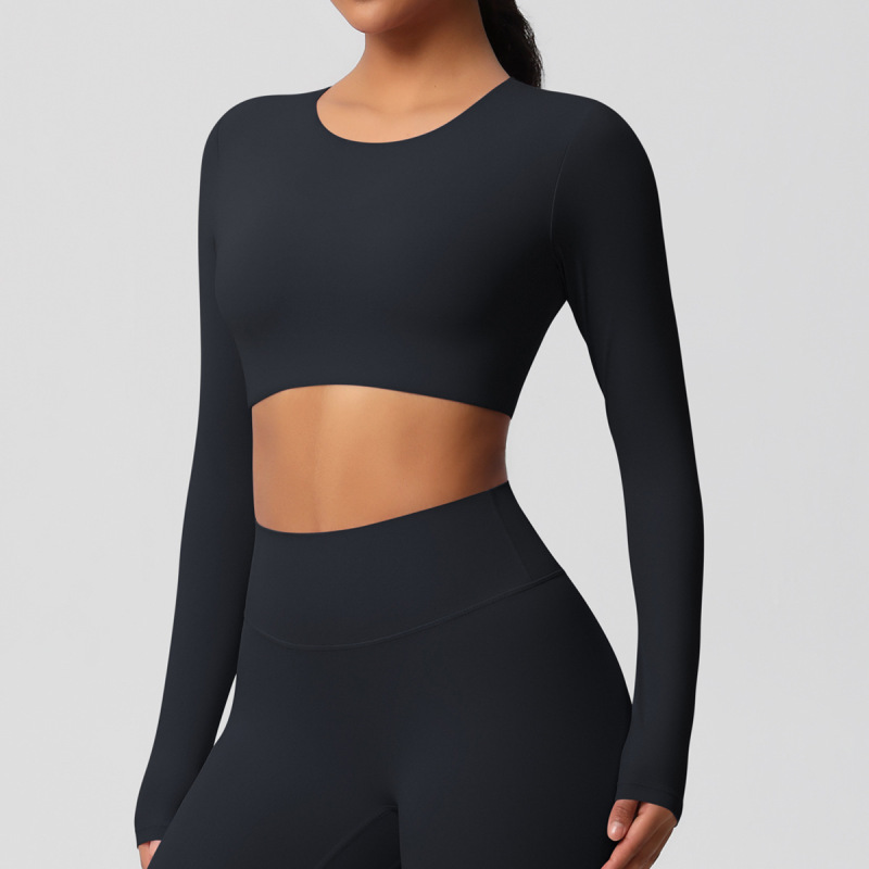 in stock Cross-border Double-sided Sanding Tight Breathable Solid Color Training Yoga Suit Eight-piece Sports Running Fitness Suit for Women