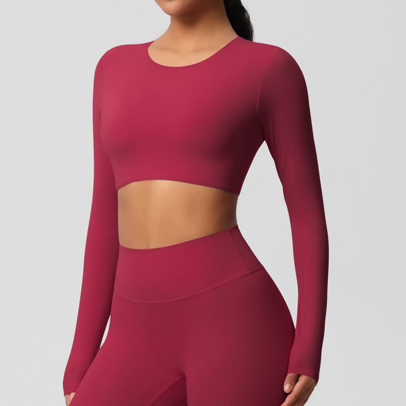 in stock Cross-border Double-sided Sanding Tight Breathable Solid Color Training Yoga Suit Eight-piece Sports Running Fitness Suit for Women