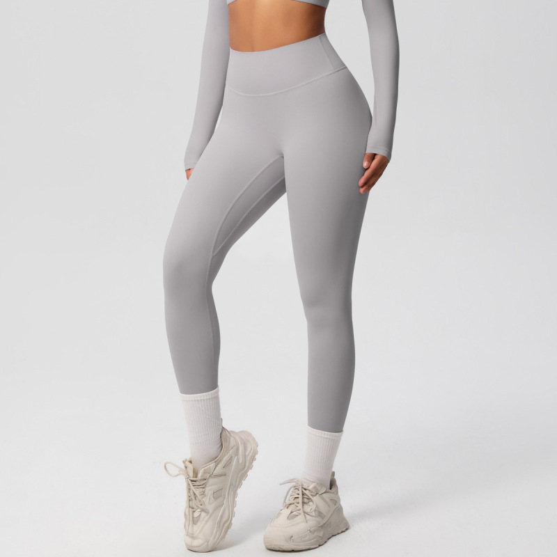 in stock Cross-border Double-sided Sanding Tight Breathable Solid Color Training Yoga Suit Eight-piece Sports Running Fitness Suit for Women