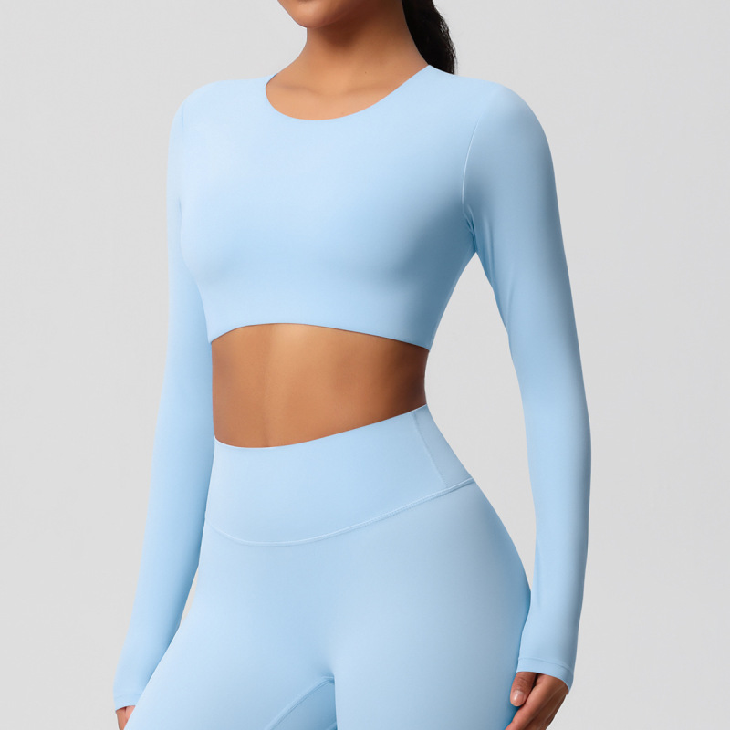 in stock Cross-border Double-sided Sanding Tight Breathable Solid Color Training Yoga Suit Eight-piece Sports Running Fitness Suit for Women
