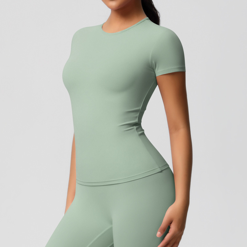 in stock Cross-border Double-sided Sanding Tight Breathable Solid Color Training Yoga Suit Eight-piece Sports Running Fitness Suit for Women