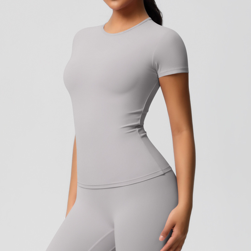 in stock Cross-border Double-sided Sanding Tight Breathable Solid Color Training Yoga Suit Eight-piece Sports Running Fitness Suit for Women