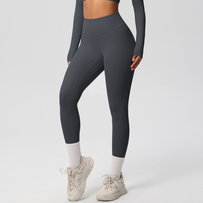 in stock Cross-border Double-sided Sanding Tight Breathable Solid Color Training Yoga Suit Eight-piece Sports Running Fitness Suit for Women
