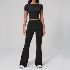 2551 Short Sleeve Shirt + 2551 Bell-Bottom Pants—Premium Black