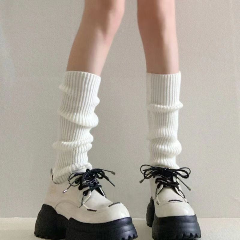 Thai Cool &amp; Hot! JK Knitted Socks, Harajuku Style, Y2K Sweet Japanese School Style, Spring and Autumn Mid-Calf Slouch Socks for Women