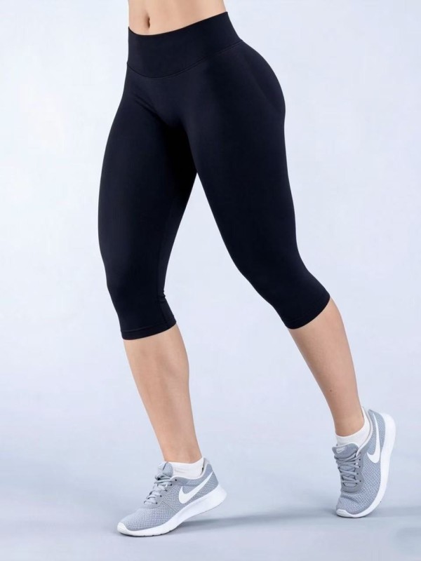 PY-A5796-QFK  Pengyu matte nylon low-waist tight-fitting butt-lifting seamless yoga fitness sports capri pants