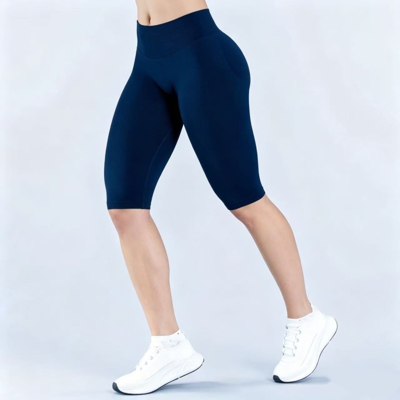 Pengyu matte nylon low-waist tight-fitting butt-lifting seamless yoga fitness sports capri pants 5796