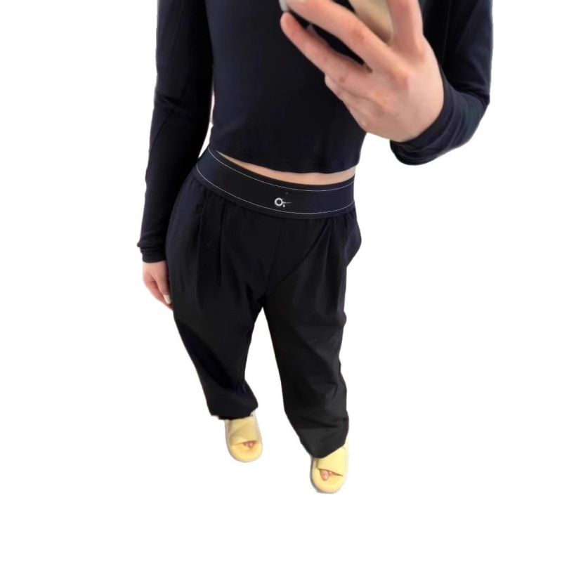 AL brand in-stock quick-drying, casual straight-leg trousers with a drapey woven fabric, stretchy and slimming, perfect for yoga and sports.