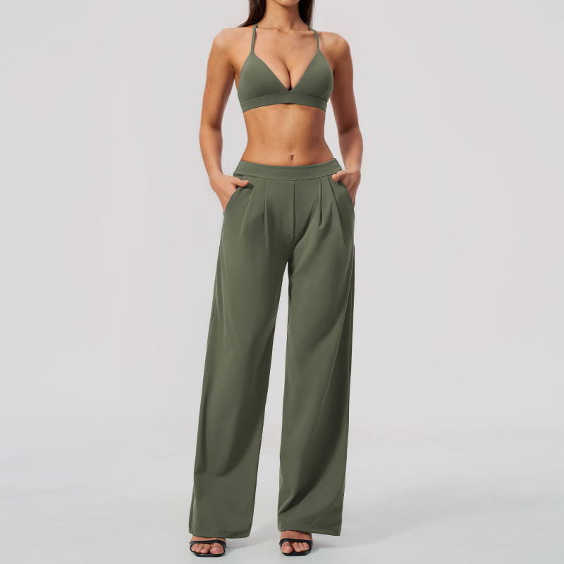 2026 New Cross-Back Yoga Set, Outdoor Running Fitness Sports Pilates Quick-Drying Two-Piece Set 8793