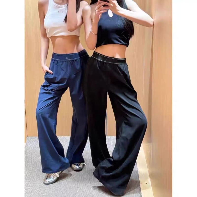 AL brand in-stock quick-drying, casual straight-leg trousers with a drapey woven fabric, stretchy and slimming, perfect for yoga and sports.