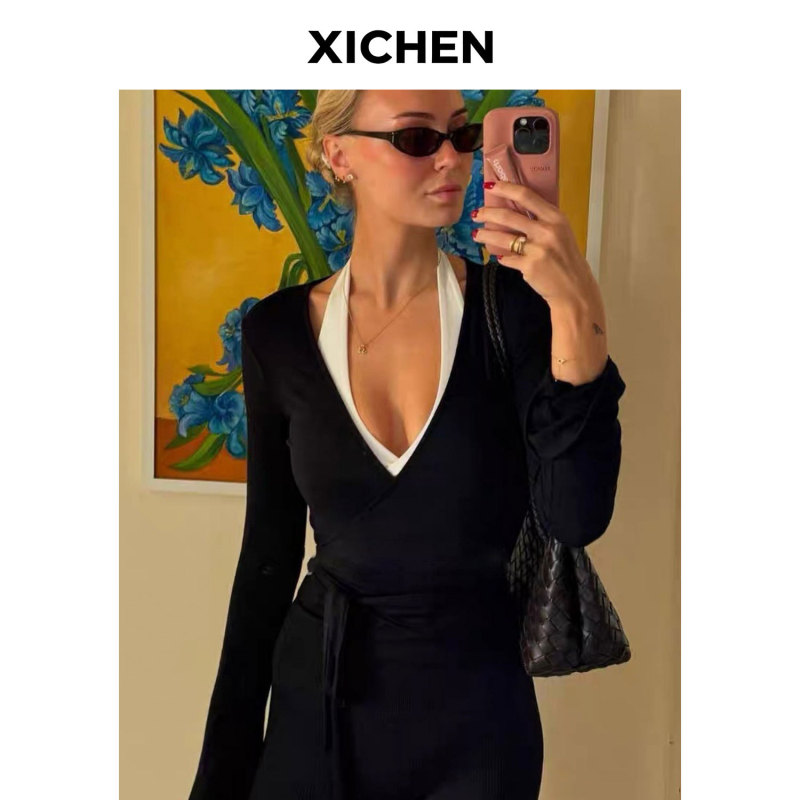 Zhejiang Xichen 26312 Yoga Long-Sleeved Cover-Up Women's Outerwear Sports Top Pure and Sexy Strappy Fitness Clothes