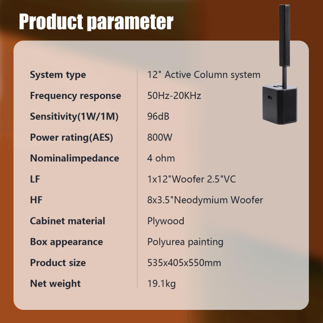 M-1203 Portable Line Array Column PA/DJ System