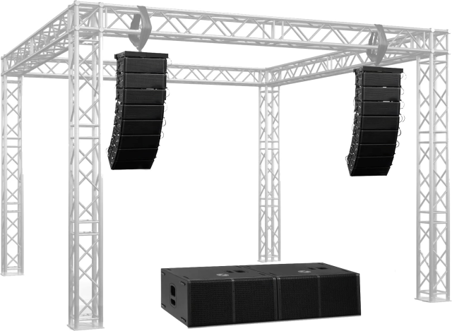 Venue Powered  Line Array Speaker, Dual 12 inch Active Subwoofe