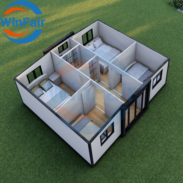 WinFair Luxury Prefab Foldable Extendable Container Foldable House Homes 4 Bedroom Prefabricated 20Ft House Kit With Bathroom