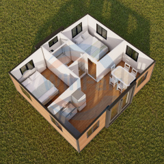 WinFair 20Ft Folding Portable Two Bedroom Mobile Expansive Expandable House 2 Bedroom Prefabricated Homes Modern Low Cost Luxury