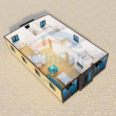 WinFair Foldable Prefab Container Tiny Prefabricated House 40Ft With Glass Push Out Container Expandable Prefabrik House Villas
