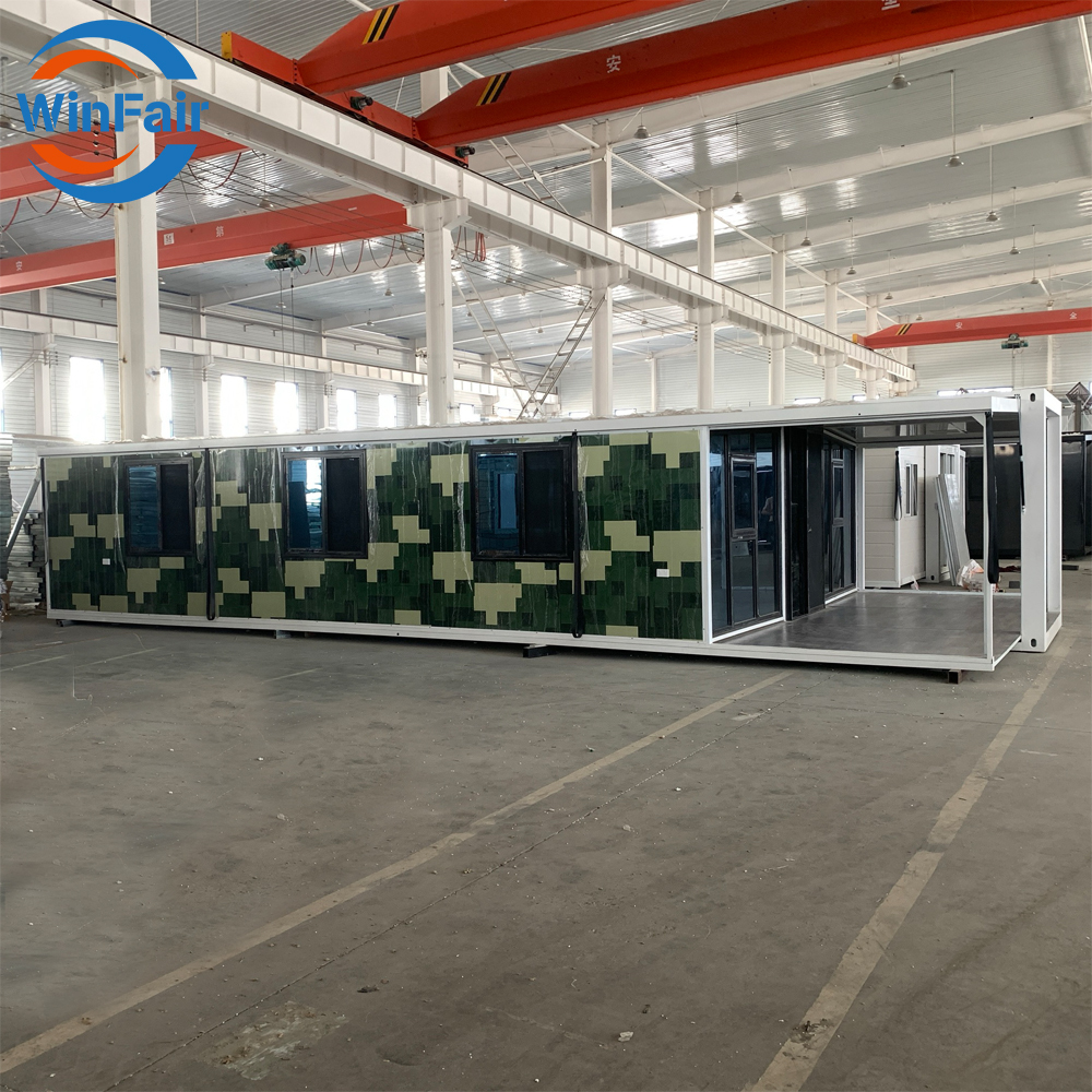 WinFair Portable House 40 Feet Foot 2 Bedroom Prefab Foldable Container House 40Ft With Glass Prefabricated Luxury House Villa