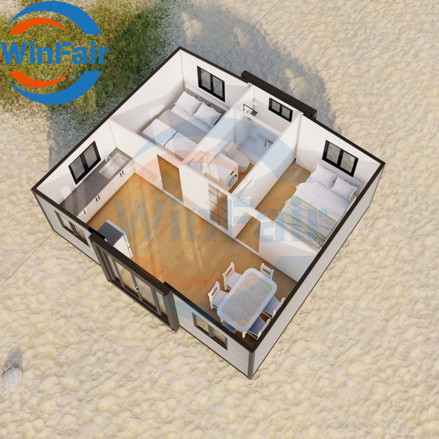 WinFair Portable Prefabricated Mobile Expandable Prefab House 2 Rooms 20Ft With Restroom To Live In China Modular Houses