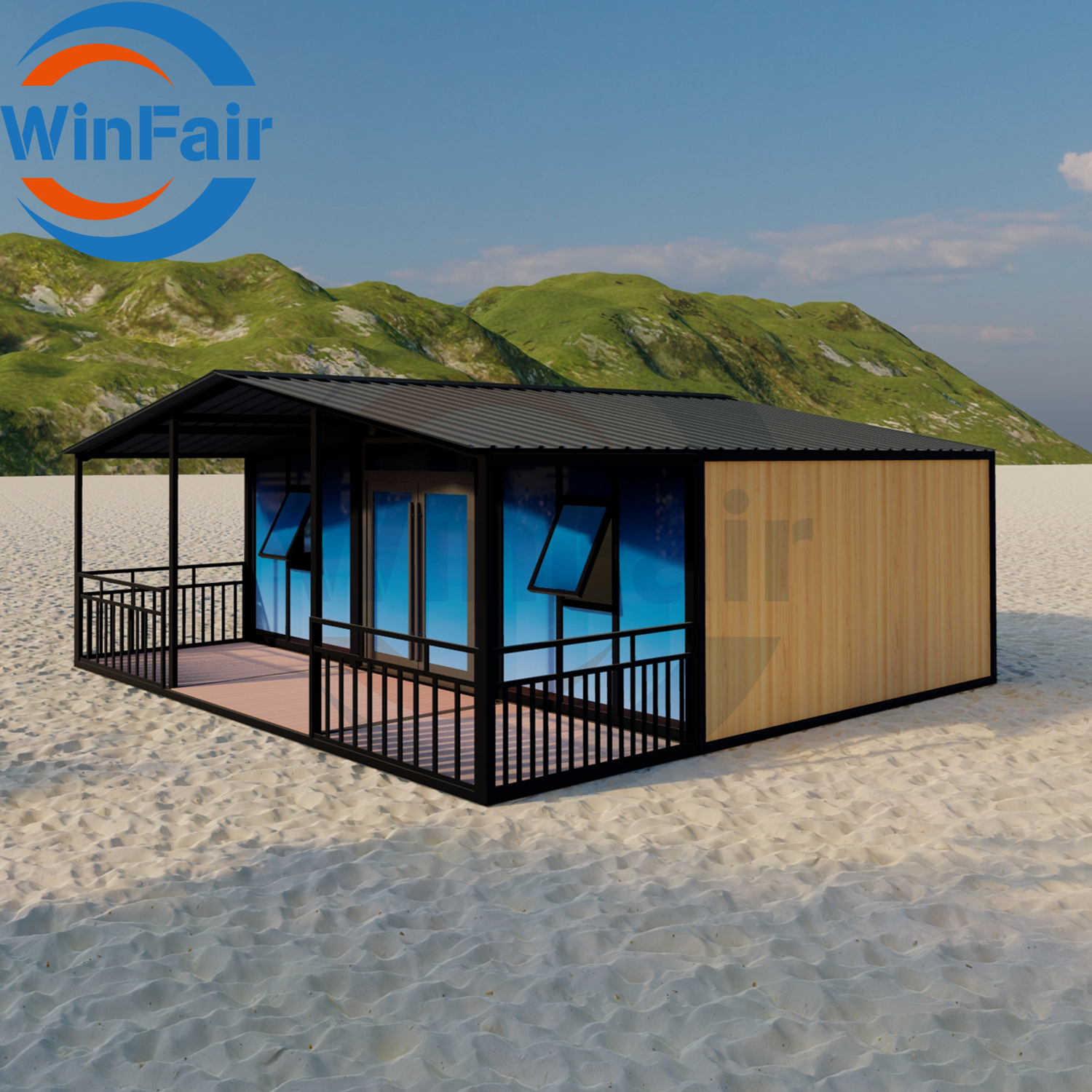 WinFair Mobile Portable Expandable Prefab Modelar Prefabricated Homes Houses 2 Rooms Bedroom With Restroom Container House
