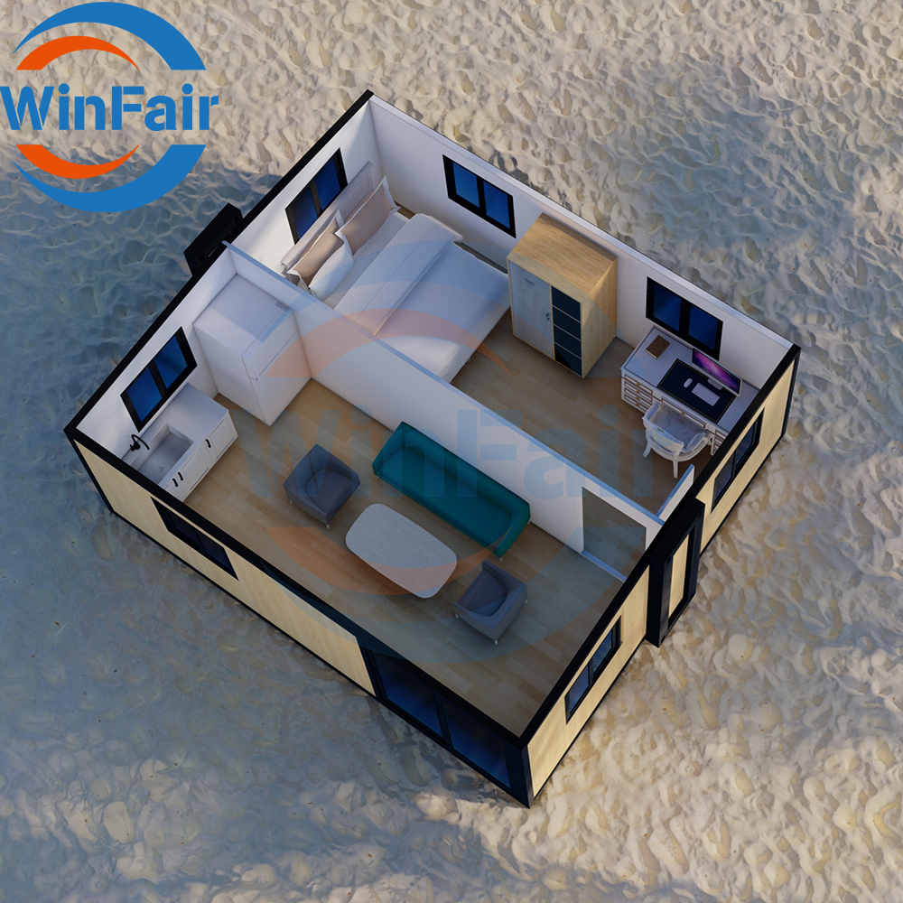 WinFair Container 20Ft Beach Assemble Home Ready Made Houses Homes Modern Mobile Portable Expansible Foldable Prefab Tiny House
