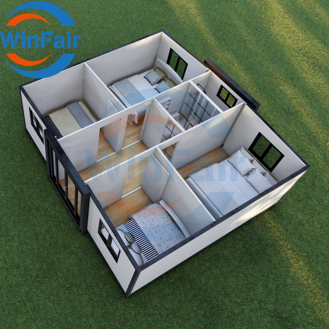 WinFair Luxury Prefab Foldable Extendable Container Foldable House Homes 4 Bedroom Prefabricated 20Ft House Kit With Bathroom