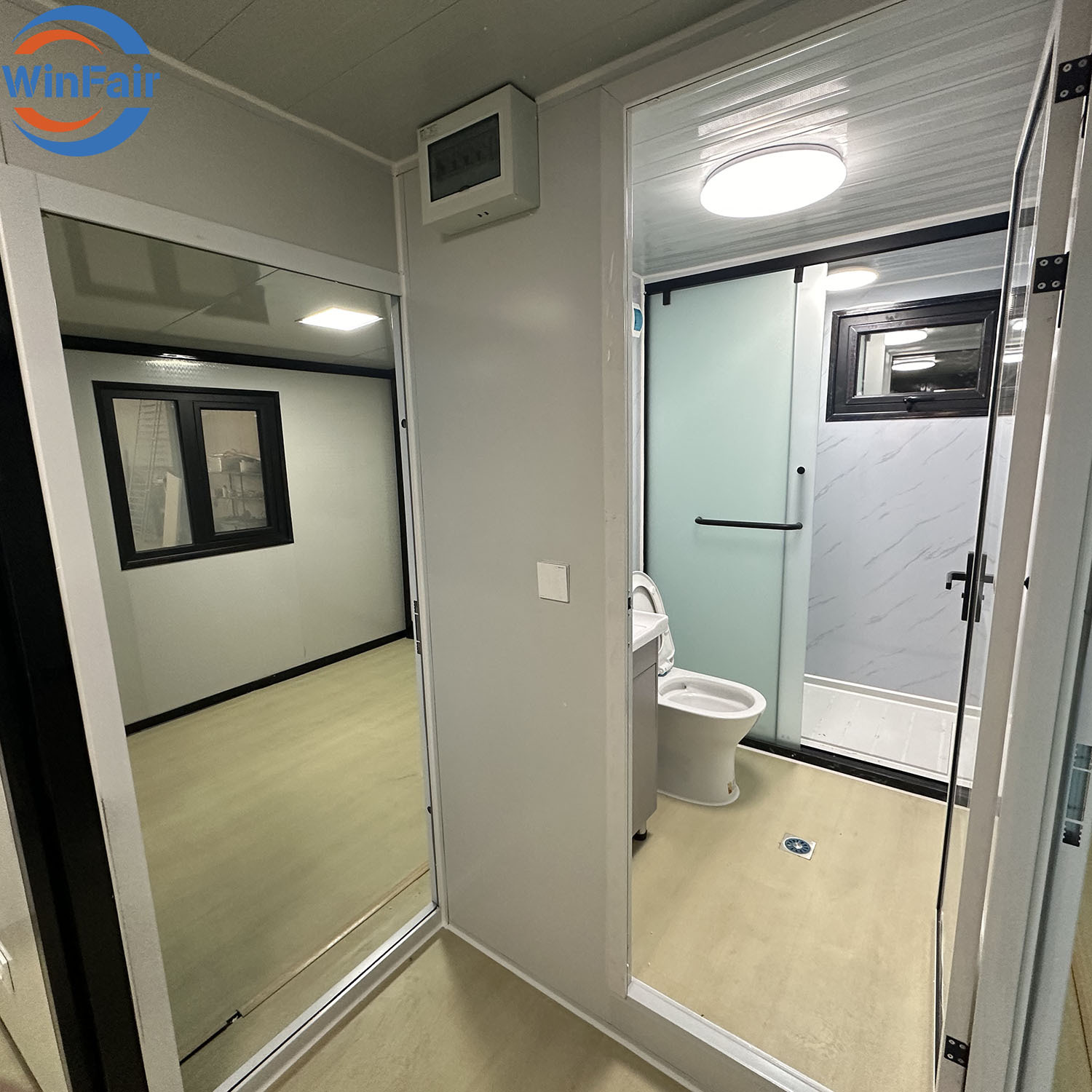 WinFair 20Ft Folding Portable Two Bedroom Mobile Expansive Expandable House 2 Bedroom Prefabricated Homes Modern Low Cost Luxury