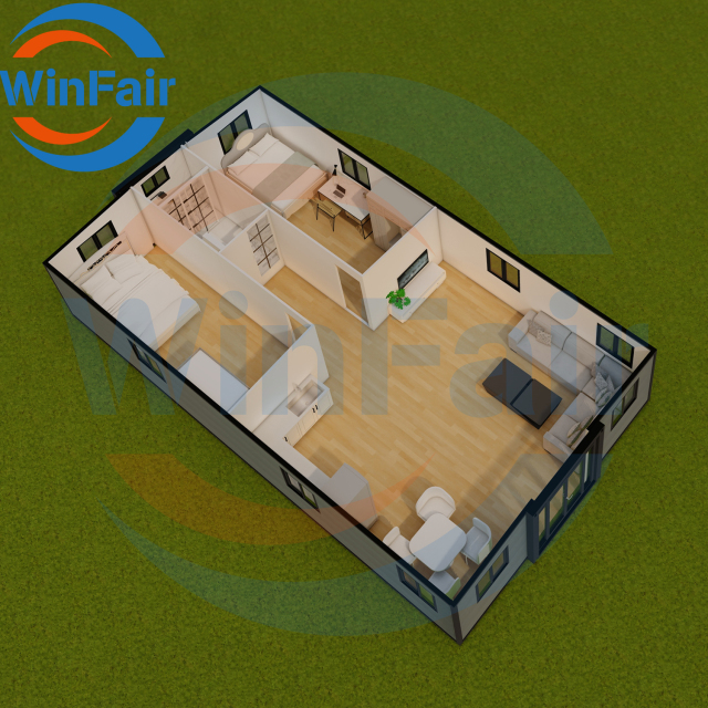 WinFair Portable Mobile Prefab Expandable Luxury 2 Bedroom Container Modelar House Prefabricated Homes 40 Feet With Restroom